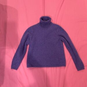 Orvis Cashmere Cropped Purple Turtleneck Sweater